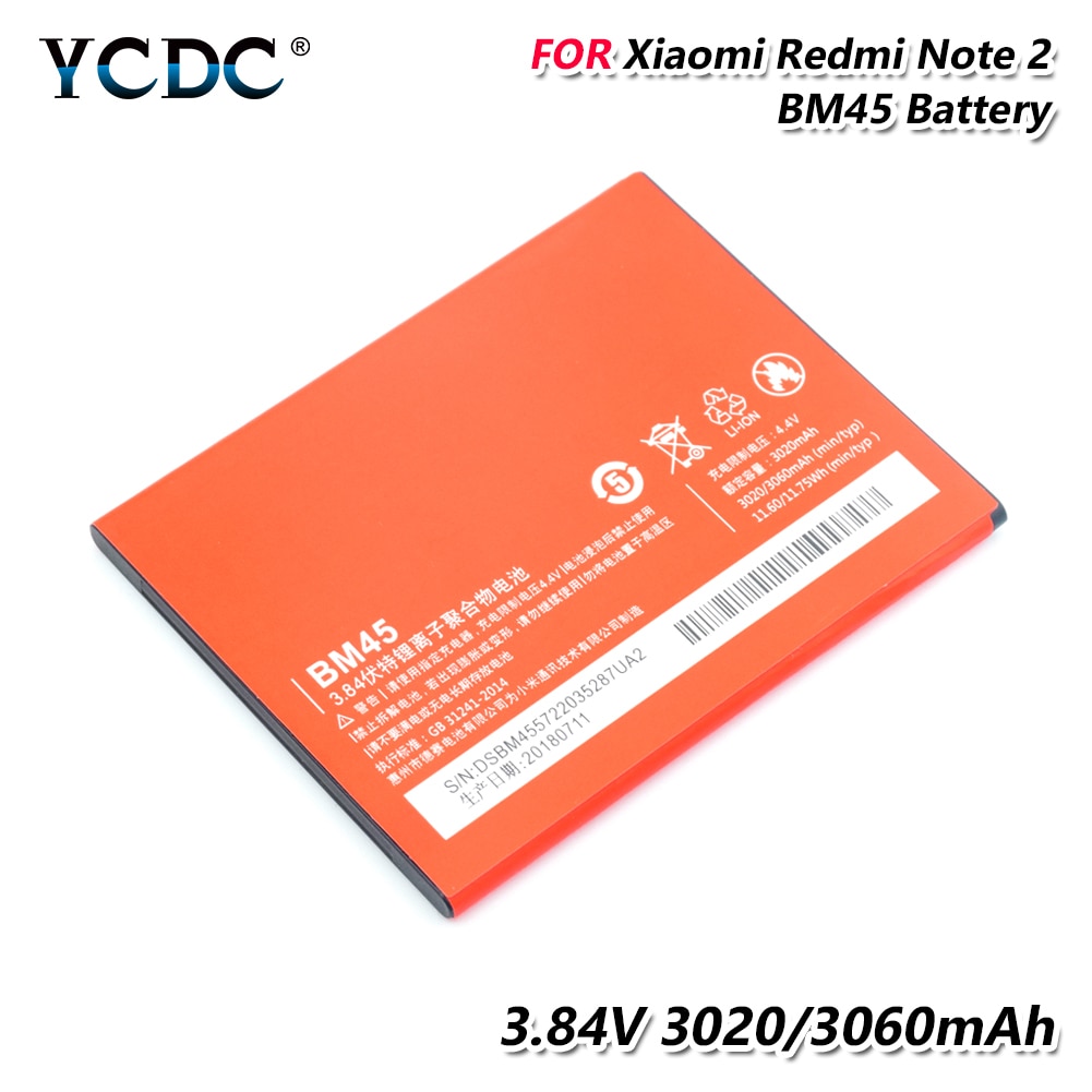 3060Mah BM45 Oplaadbare Lithium Li-Po Vervangende Batterij Echt BM-45 Bm 45 Batterij Voor Xiaomi Redmi Note 2 hongmi Note 2