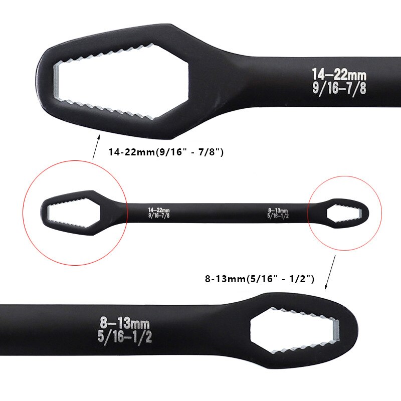 Clé universelle Double tête clé auto-serrant multifonctionnelle 8-22mm clé domestique clé universelle outil à main