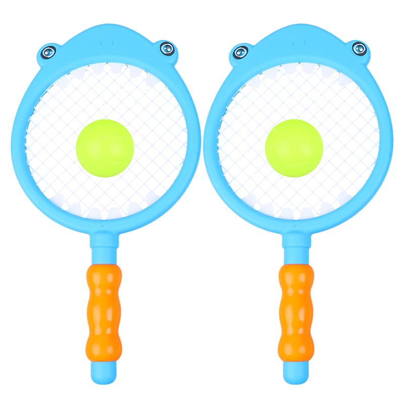 4 STÜCKE Kinder Tennis Schläger Badminton Schläger Set mit Kugeln Drinnen und Draußen Sport Spielzeug (2 stücke Schläger + 2 stücke Bälle)