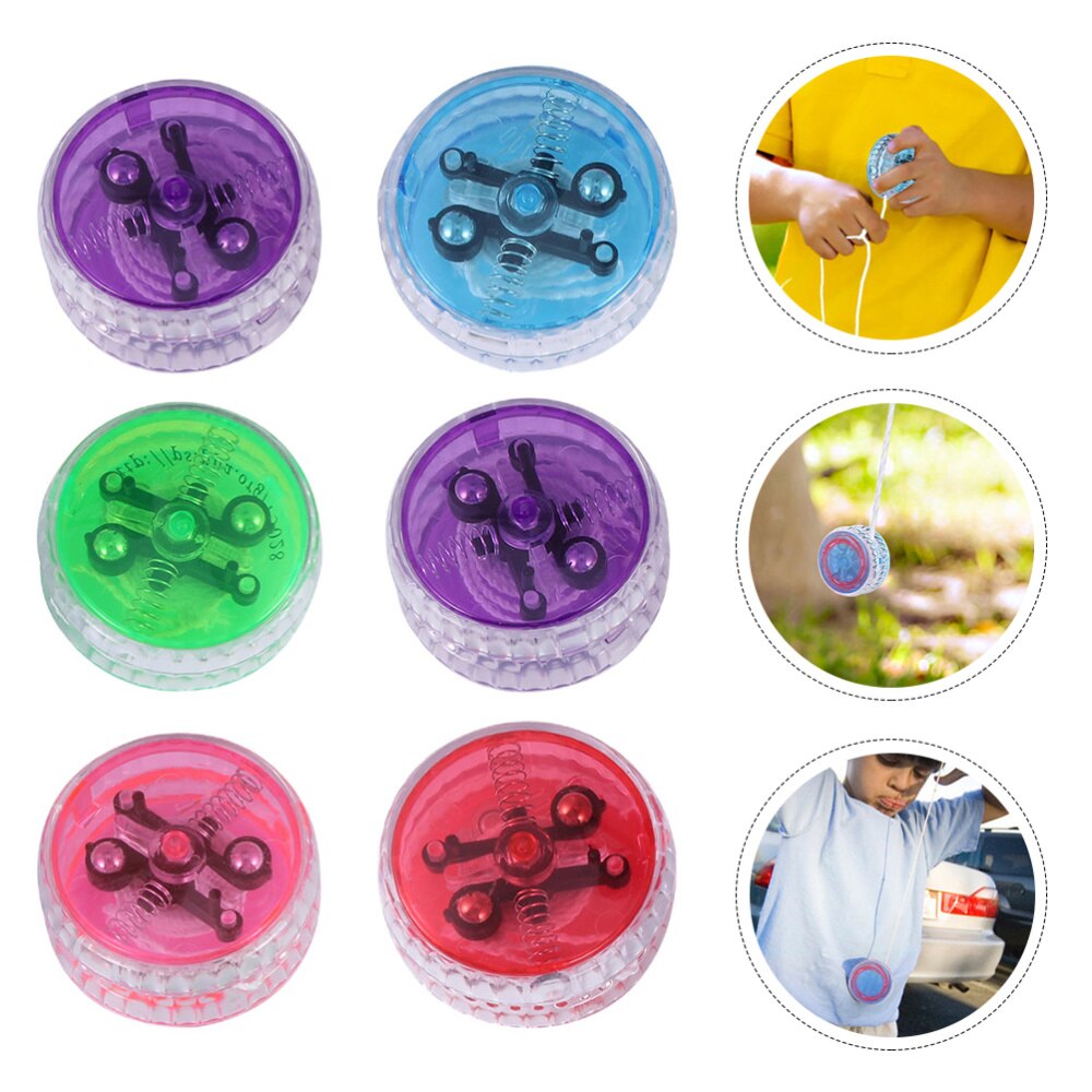 6Pcs LED Luminous Yoyo Toys Funny Flashing Yo-Yo Playthings for Children