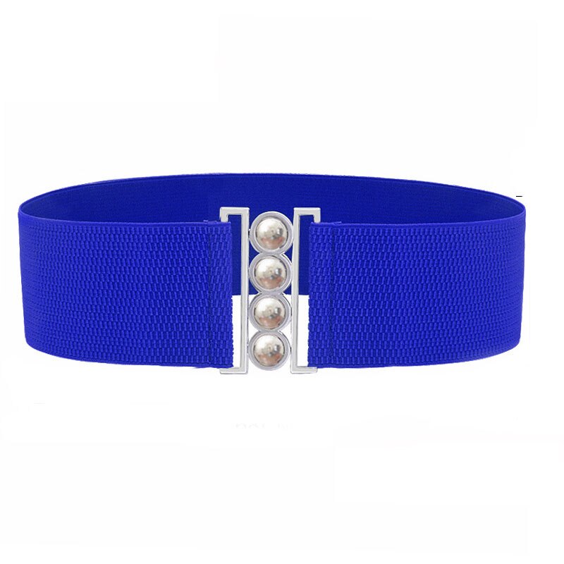 Curele elastice late elastice de lux pentru femei rochie cu cataramă metalică argintie curea din țesătură corset feminin accesorii de îmbrăcăminte: Albastru