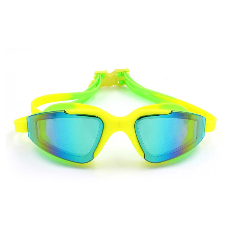 Swimming Goggles Adults Youth Men Anti Fog Waterproof Swim Glasses Swim Pool Eyewear Natacion Diving Equipment: Green with Yellow