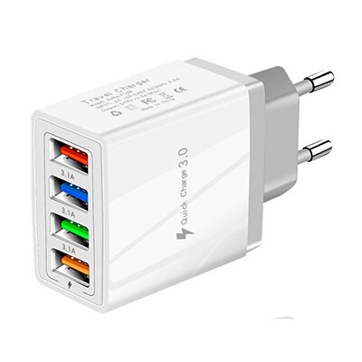 EU/Us-stecker USB Ladegerät Schnell Ladung 3,0 Für Telefon Adapter für Huawei Mate 30 Tablet Tragbare Wand Mobile ladegerät Schnell Ladegerät: EU Plug / 4