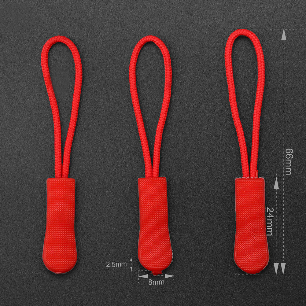 40pcs Zipper Pull Replacement DIY Extension Strap Clothing Luggage Lariat Zip Tag Backpack Slider Ends Lock Flexible PVC Sewing