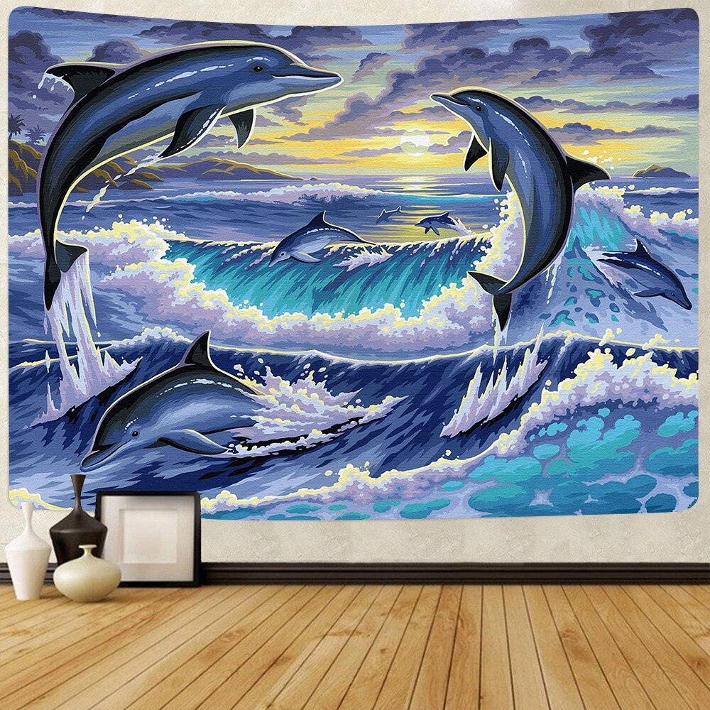 3D Marine Dolphin 712 Adrian Chesterman Tapestry Hanging Cloth Hang