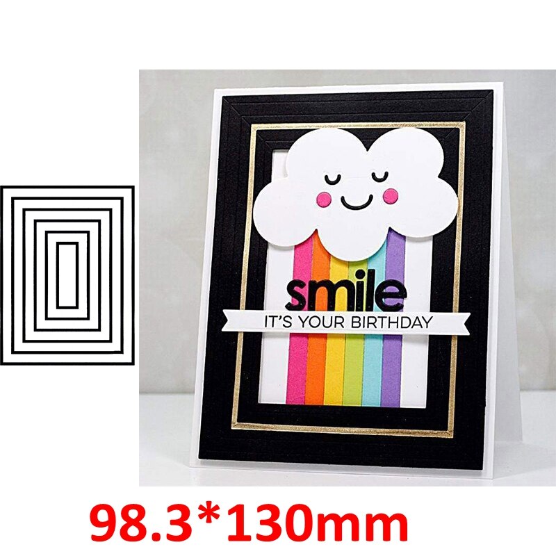 Layered Rectangle Frame Happy Birthday Wishes Thank You Special Fond Foil Plate For DIY Scrapbooking Paper Crafts 07: M80