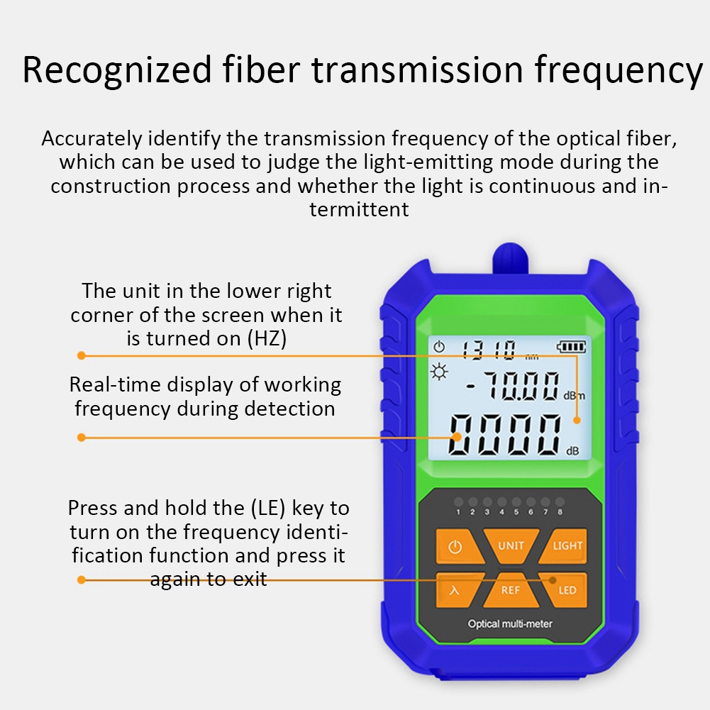 2 IN 1 High Accuracy Optical Power Meter With RJ45 Fiber Tester Self-Calibration With 6 Wavelengths
