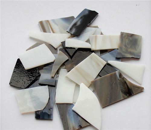 Azulejos de mosaico de vidrio de Mica Irregular para iglesia, piezas de vidrio roto transparente para manualidades, materiales de mosaico decorativos de pared DIY de 500g: E