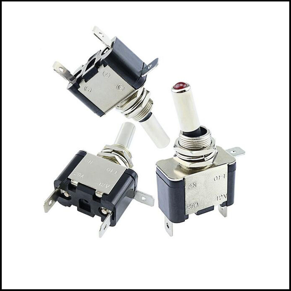 12V automatic rocker switch LED car modification 20A button with light switch 3 P-switch