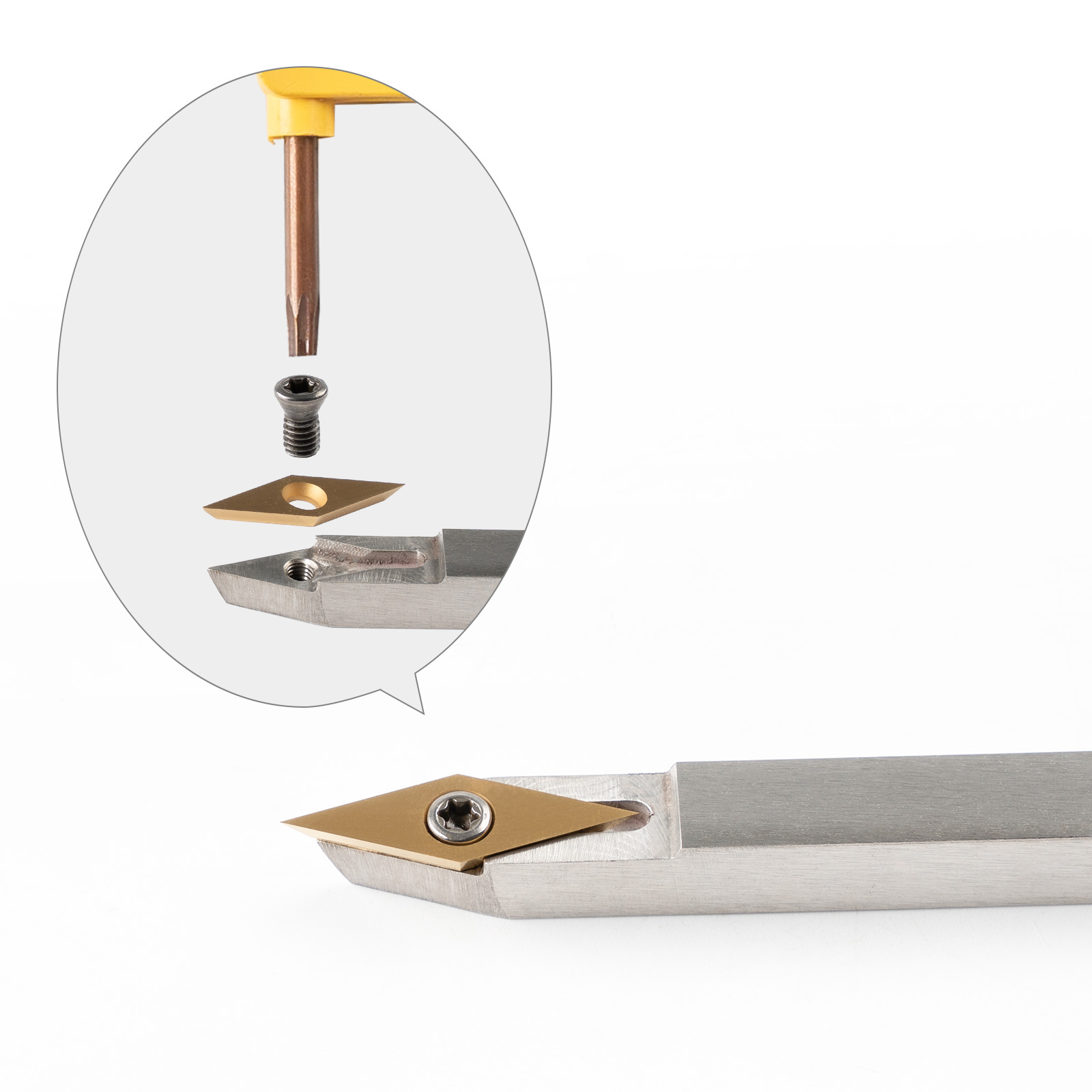 TASP 10 stuks titanium gecoate hardmetalen snijplaten voor houtdraaigereedschappen, diamant 10x30mm