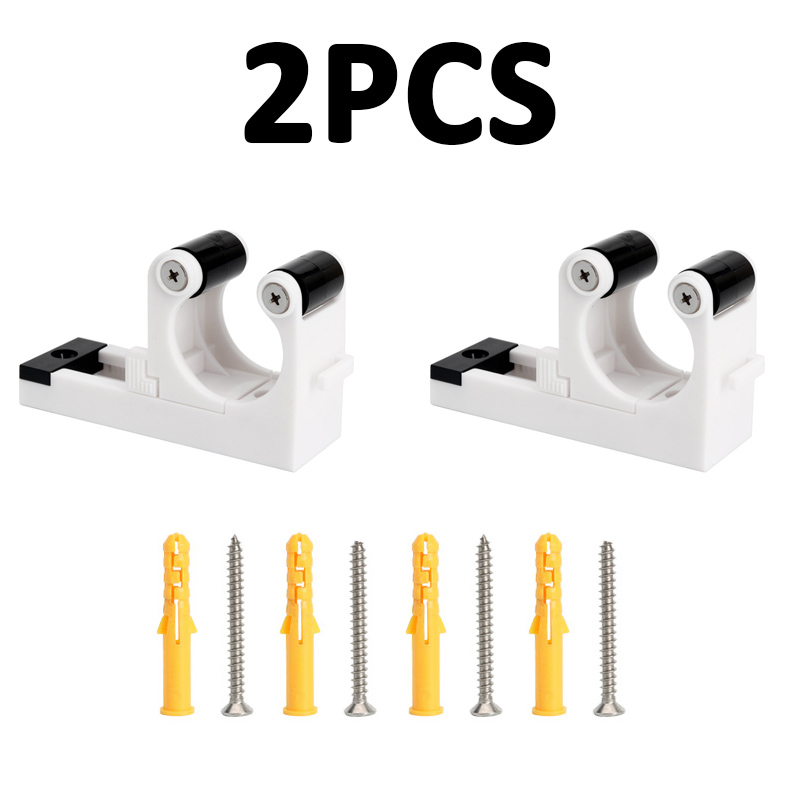 Soporte de pared para bicicleta de 2/4 piezas, colgador de hebilla ajustable, soporte para bicicleta Vertical Horizontal, almacenamiento, accesorios de tubo de 1,0-2,8 pulgadas: Negro