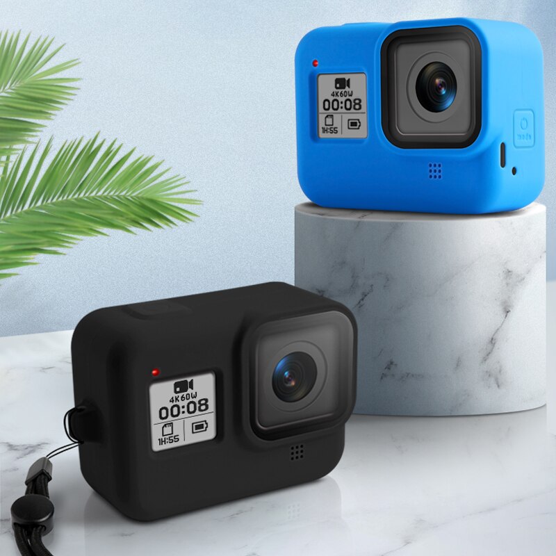 Coque souple en Silicone pour Gopro Hero 8 étui noir bleu coque de protection complète pour Gopro Hero 8 accessoires de caméra d'action