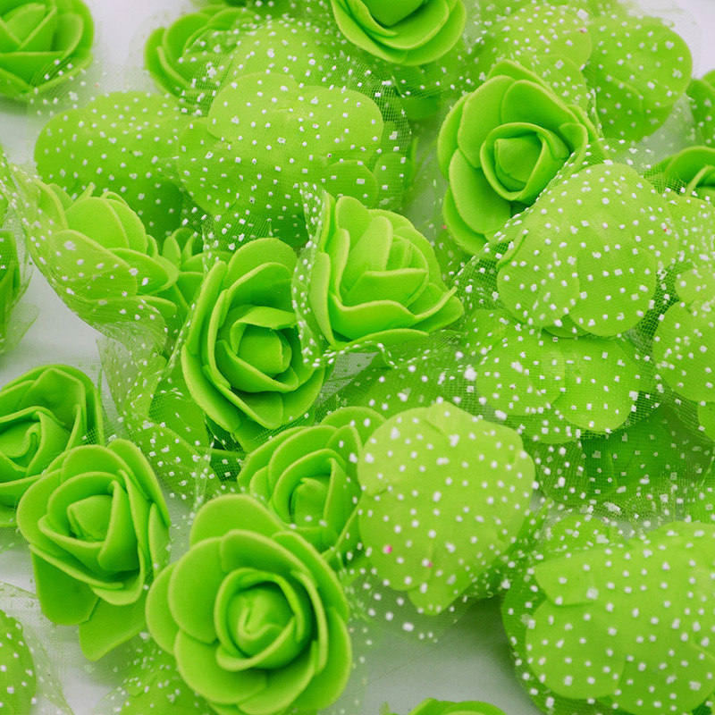 Mini roses en mousse de polyéthylène, 3.5cm, 50 fleurs/lot, têtes de fleurs artificielles, pour décorer un mariage, à la maison, pour l'artisanat: F08