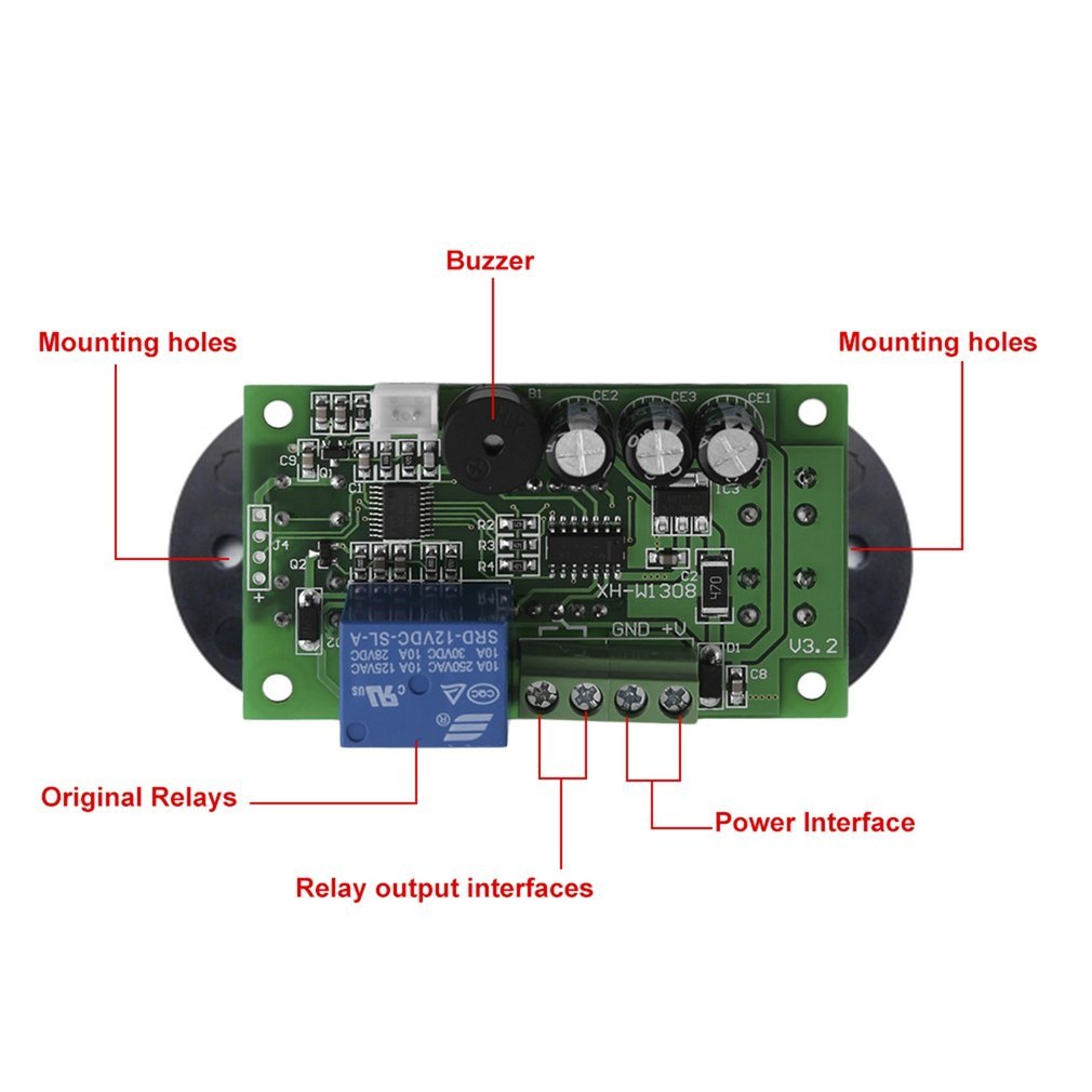 LCD Display AC/DC12V Digitale Thermostat Temperatur Alarm Controller Sensor Temperatur Meter Controller Regler