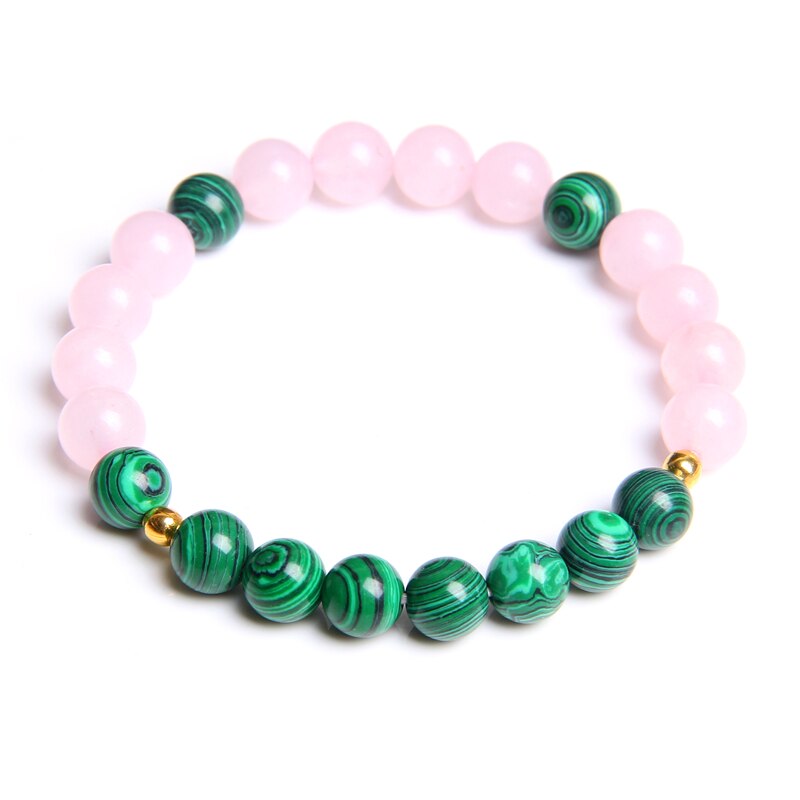 Pink Crystal Bracelet Natural Stone Beads Bracelets For Women Girl Rose Quartzs Stone Bracelets jewelry Femme Female Meditation