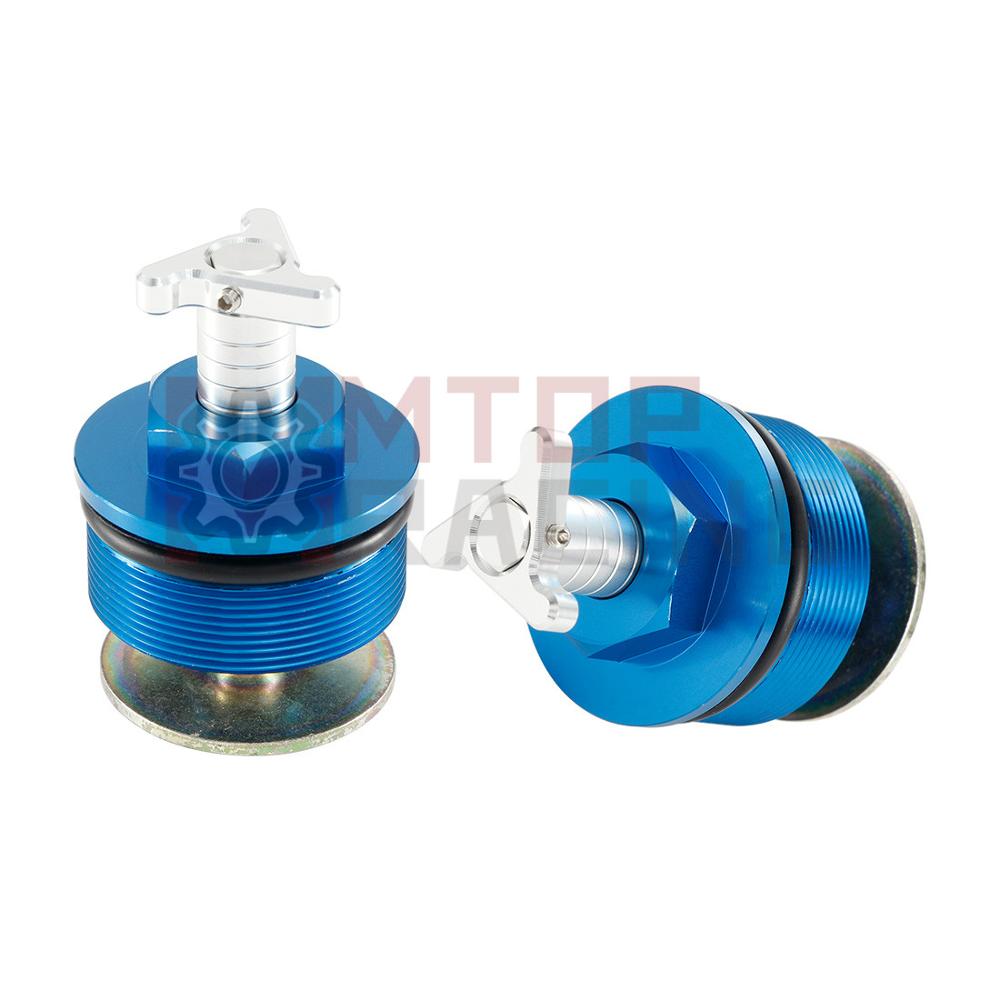Tapa de horquilla de precarga para Yamaha, FZ6-N, FZ6, FAZER 2004, 2005, 2006, 2007, 43mm, tornillo de horquilla ajustable triangular: Silver with blue
