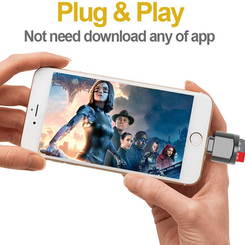 INGELON para Apple OTG adaptador Lightning teléfono móvil tableta a TF/tarjeta Micro SD 3,0 mini lector de tarjeta de metal iphone 7 8 adaptador
