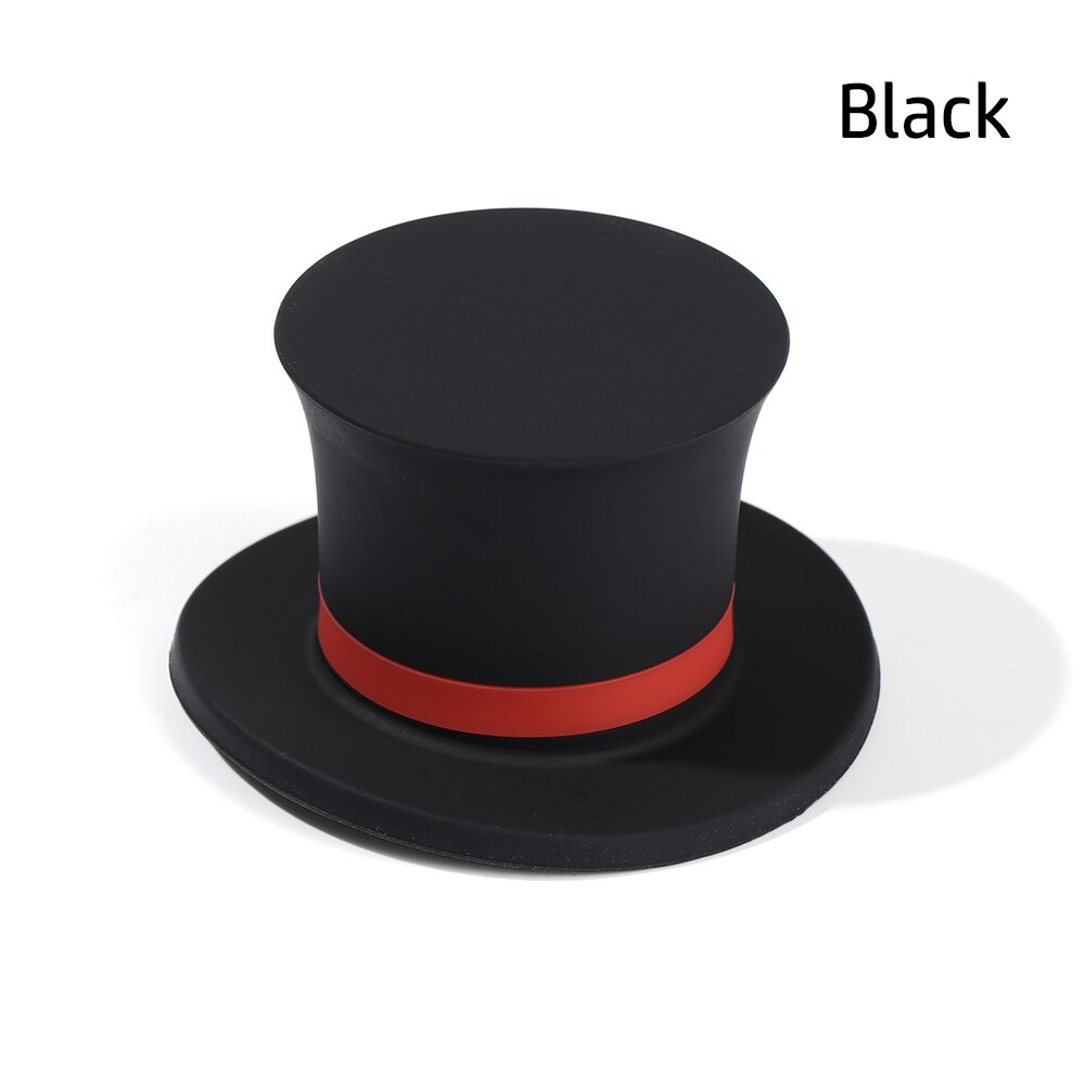 1PC Top Hat Shape Silicone Wine Bottle Stopper Champagne Wine Beer Bottle Cork Sealer Plug Wine Cap Bar Kitchen Tool: black