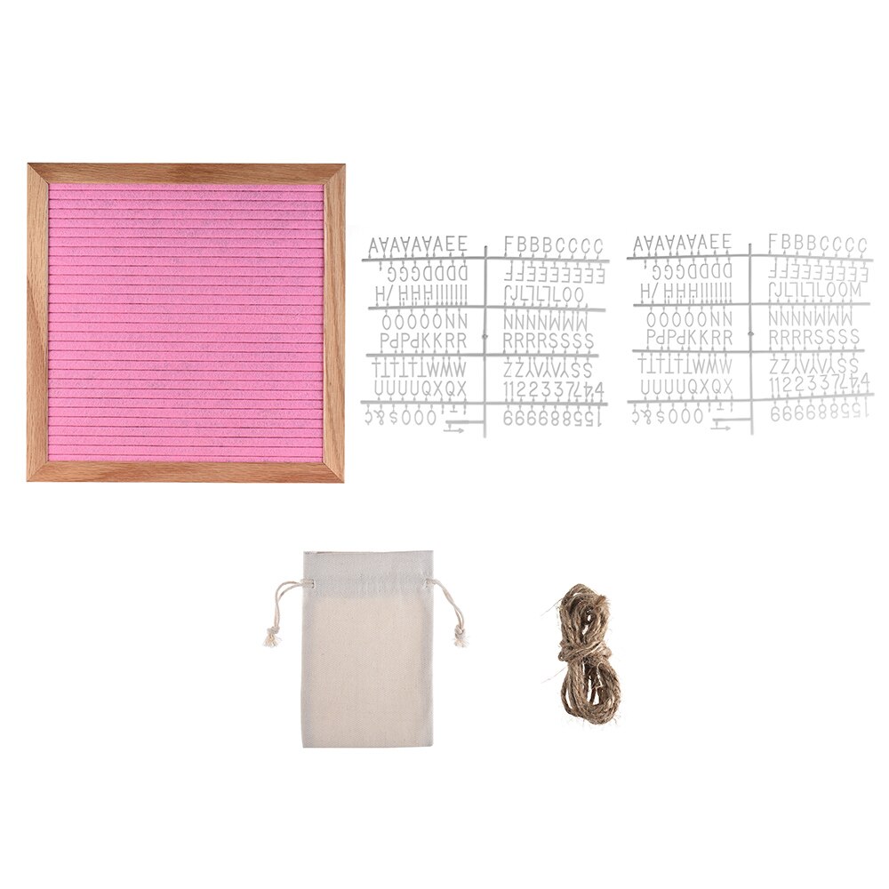 10" * 10" Felt Letter Board Sign Message Home Office Decor Board Oak Frame with 290 Changeable White Letters Symbols Numbers