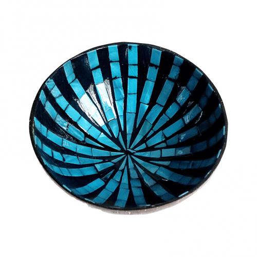 Natural Coconut Shell Bowl Coconut Bowl Candy Ice Cream Bowls Food Container Coconut Bowls Handmade Fruit Salad Bowl Home Decor: Blue