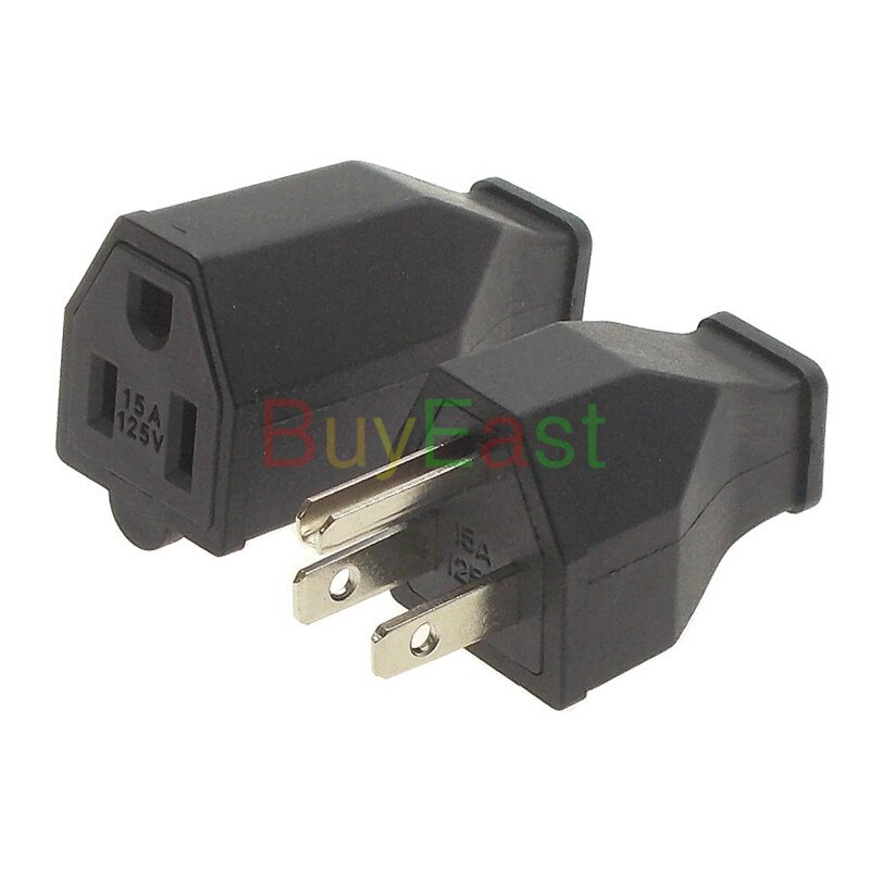 NEMA 5-15R Receptacle US Grounding female Plug & NEMA 5-15P Plug US Grounding Power DIY Rewireable male Plug 250V-15A