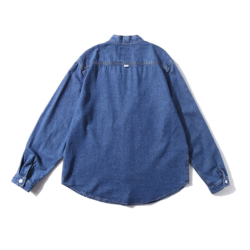 Uomo giapponese Harajuku coreano Streetwear moda allentato casuale denim kimono camicia giacca uomo anca salto jeans camicia cardigan