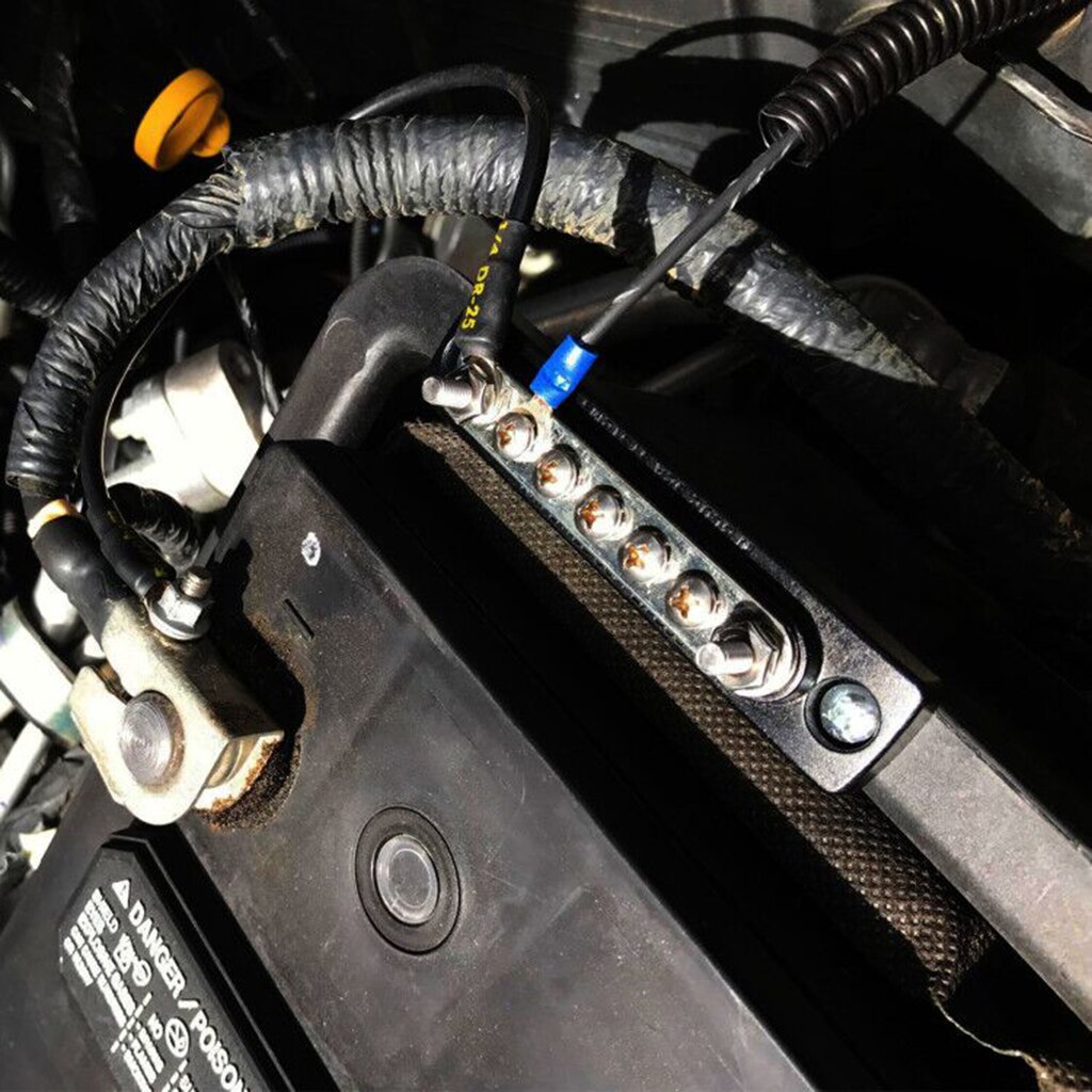 4 Position Terminal Distribution Block - Terminal Strip Blocks ,with 100A DC, 48A AC (Black)