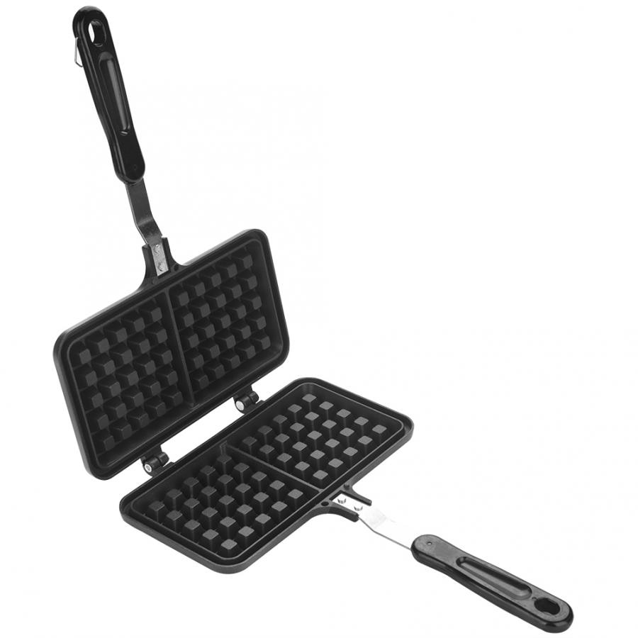 Non-Stick Waffle Maker Mold Dual Head Iron Waffle Baking Plate Home Kitchen Gas Pan Bubble Egg Cake Oven Breakfast Machine