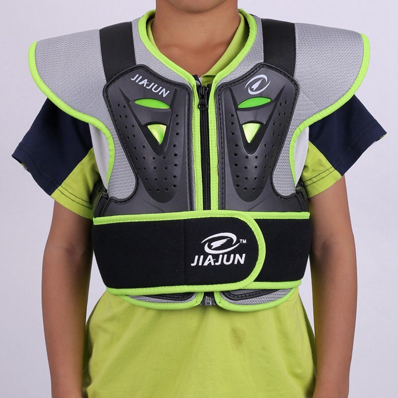 Colete de proteção profissional para crianças, suporte para costas, motocicleta, motocross, skate, proteção: Green / M Back 36cm