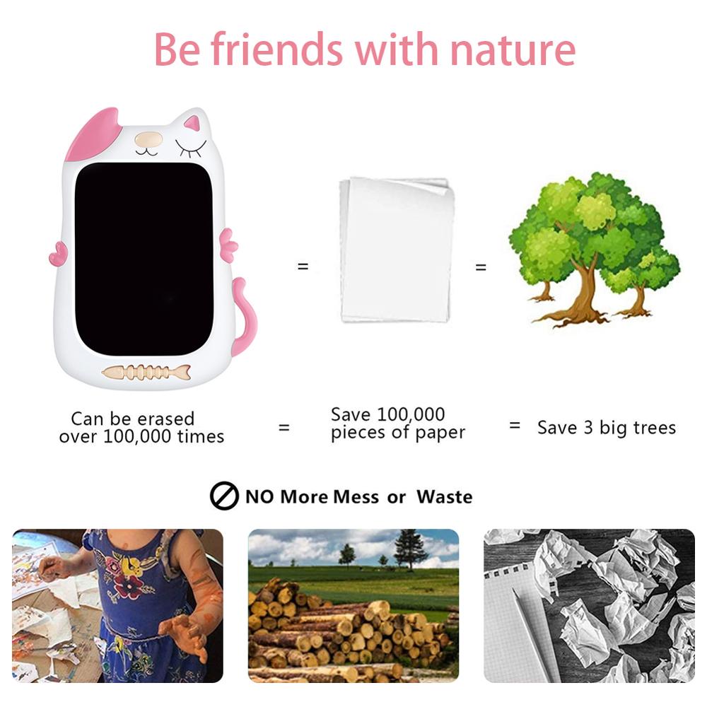 LCD Writing Tablet Pad 8.5 Inch Electronic Pads Cat Gradient Drawing Board for Kids Office Blackboard with Lock Function