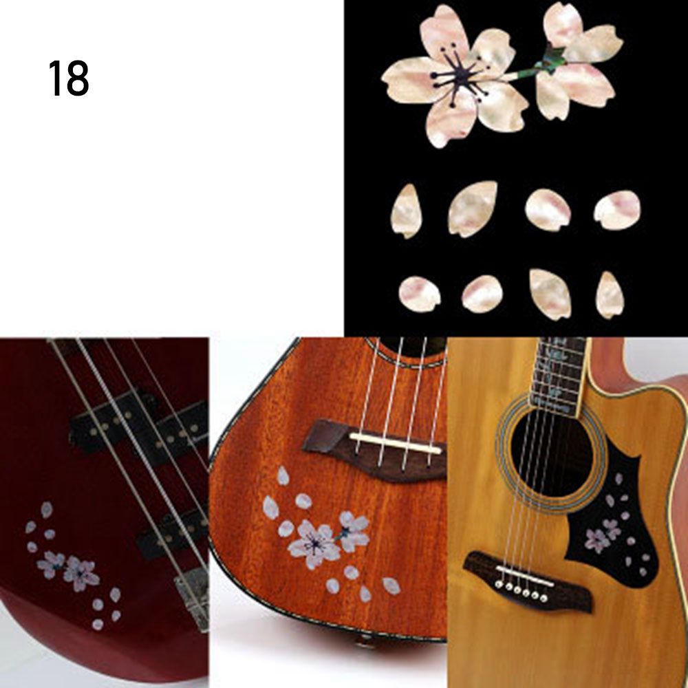 Parti di chitarra Decorazioni per strumenti musicali Accessori per chitarra Decalcomanie con intarsio incrociato Adesivi ultra sottili Adesivo per tastiera: nero