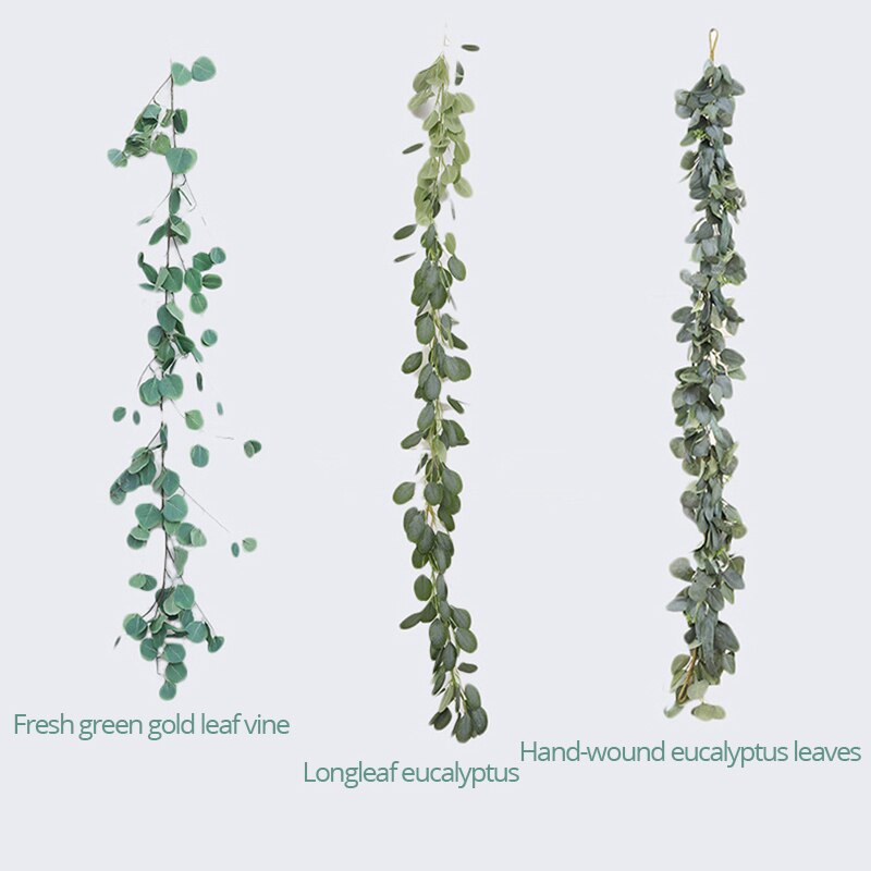 Vand græs eukalyptus plast kunstige planter palmeblad grøn plast blomst plante bryllup hjem pary dekoration bord dekorationer