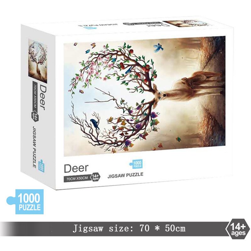 Jigsaw Puzzles 1000 Pieces Puzzle Game Paper Assembling Puzzles For Adults Puzzle Toys Kids Children Educational Toys: Deer