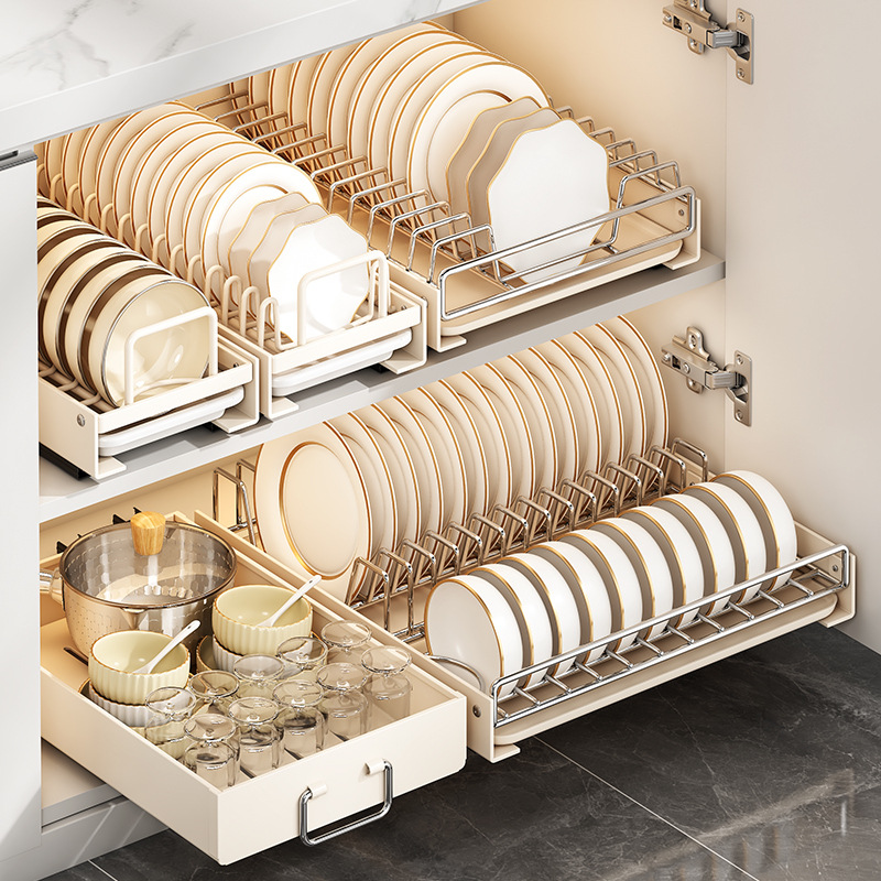 Keuken Afdruiprekken Onder Gootsteen Uittrekbare Lade Type Afdruiprek Huishoudelijke Pantry Planken Benodigdheden Multifunctionele Kast Organizer