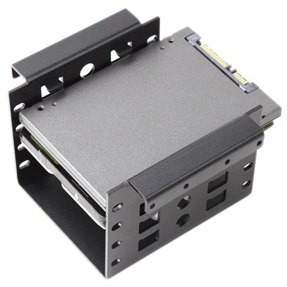 Anodized Aluminum 4 Bay 2.5 in SATA HDD SSD to 3.5 in Bracket Adapter,2.5 in to Floppy Hard Drive Disk Mounting Converter Kit