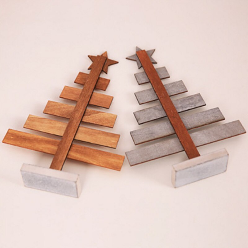 Mesa de escritorio de Merry Christmas árbol de madera con árbol decoración navideña, adornos colgantes, decoración navideña, de decoración para el hogar de Año