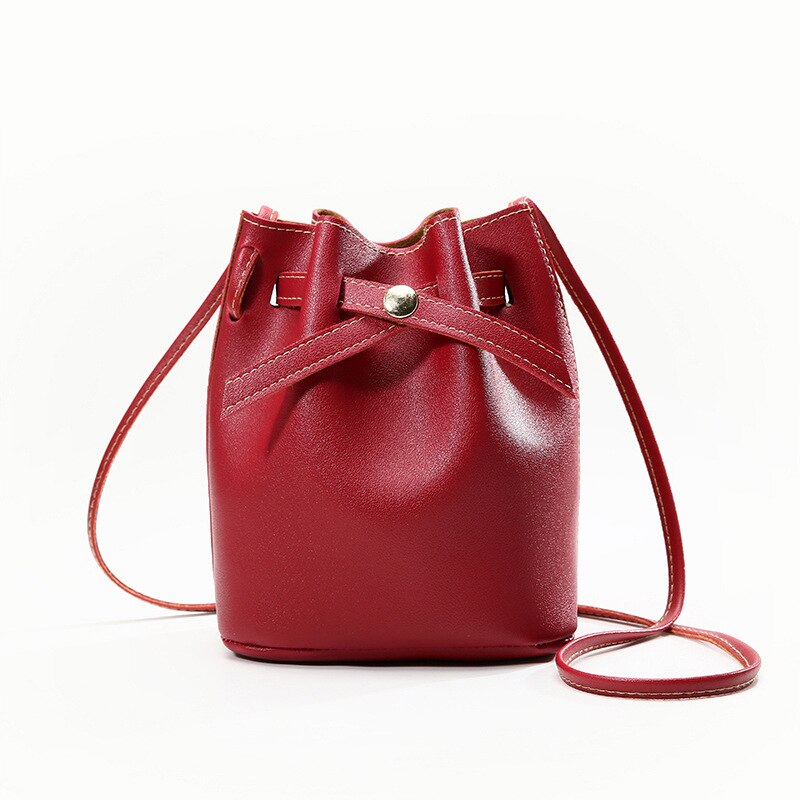 Casual Vrouwen Emmer Schoudertas Handtas Pu Lederen Grote Capaciteit Crossbody Tas Vrouwen Schoudertassen: red