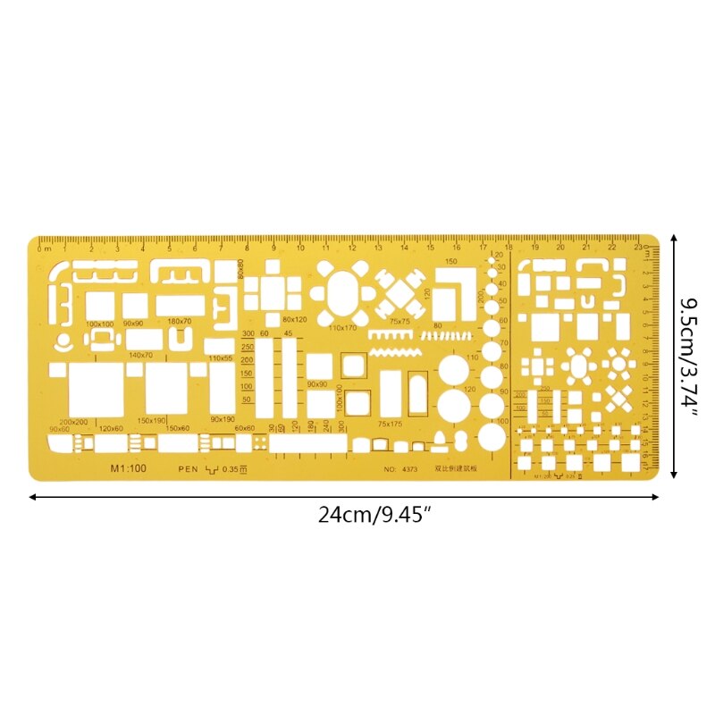 Architectonische sjabloon liniaal tekeningen stencil meetgereedschap levering  w8ed