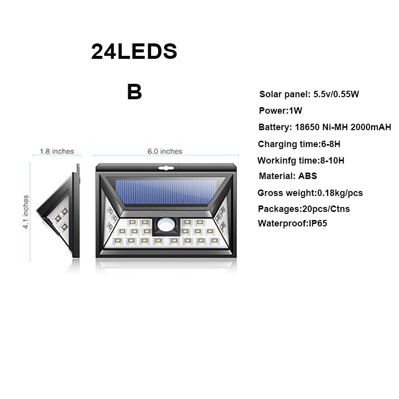 Landschap 24 36 led solar licht voor outdoor lamp met solar waterdichte outdoor verlichting op zonne-energie motion sensor