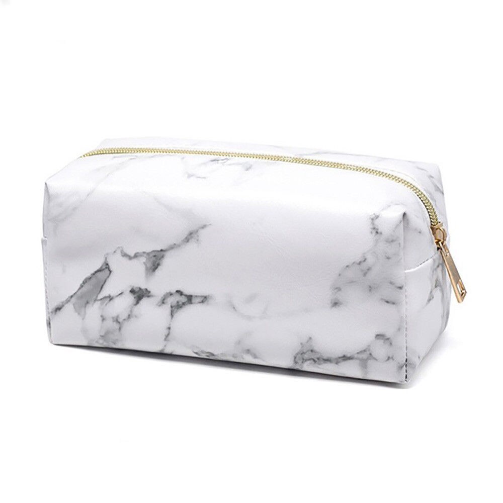 Marbre multi-fonction sac à main boîte voyage maquillage cosmétique sac de toilette porte-crayon beauté fermeture éclair cosmétique sac oreiller PU 60g