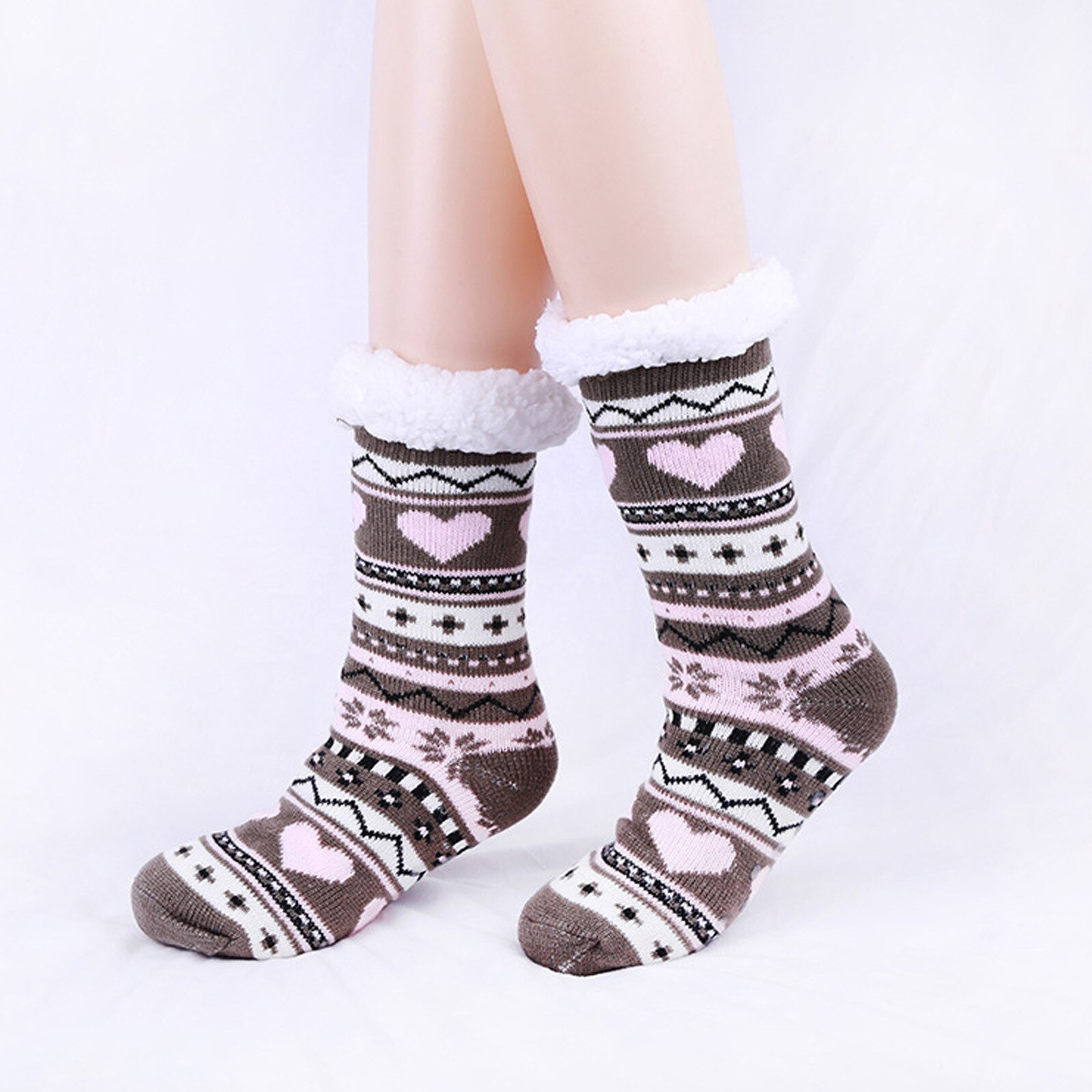 Neue Thermische Fleece Winter Slipper Socken Hirsch Warme Gemütliche Fuzzy Fleece-gefüttert Knie Höhen Winter Socke Für Weihnachten