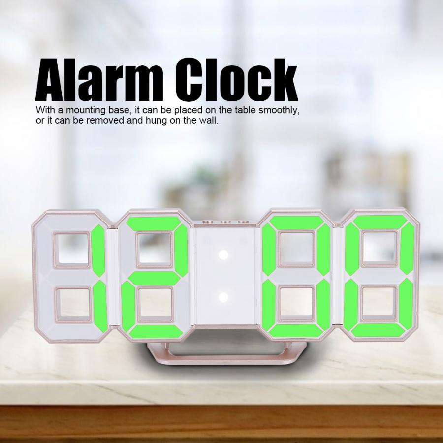 LCD Digital Clock Number Clock Hanging Digital Clock Desk Alarm Clock with Golden Shell for Home Decoration Bedroom Desk Clock: b