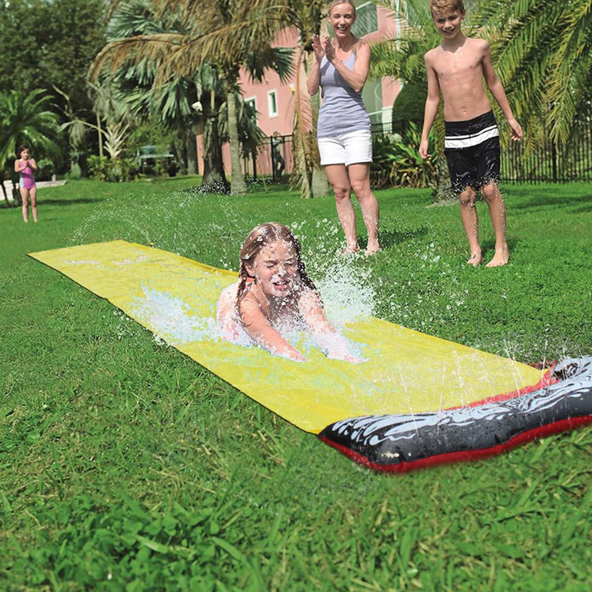 Kinderen Zomer Waterglijbaan Opblaasbare Speelgoed Sprinkler Waterglijbaan Tuin Outdoor Entertainment Waterskiën Surfplank 4.8M X 0.7M