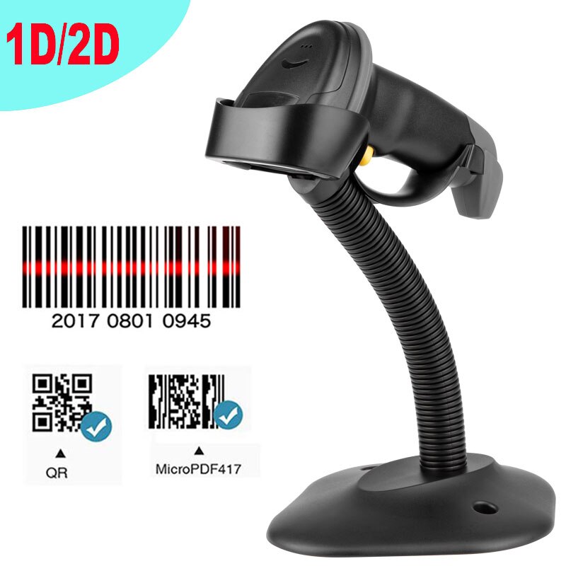 Holyhah A66 Drahtlose 2D Barcode Scanner mit Stand und A6 Verdrahtete 1D/2D QR Bar Code Leser PDF417 für inventar POS-Terminal