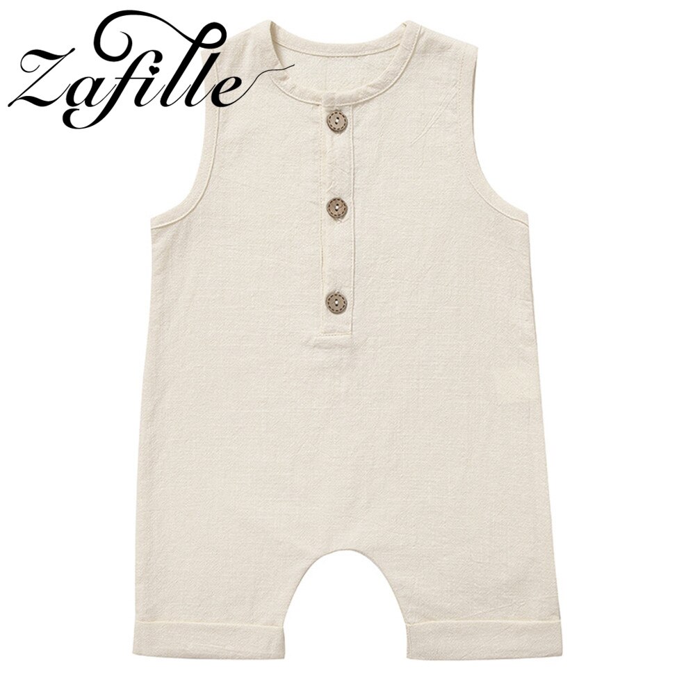 Zafille babykleidung für jungen, sommerkleidung für freundlicher und kleinkinder, strampler, ärmellose schlafanzüge, leinen-babyoutfits, #39
