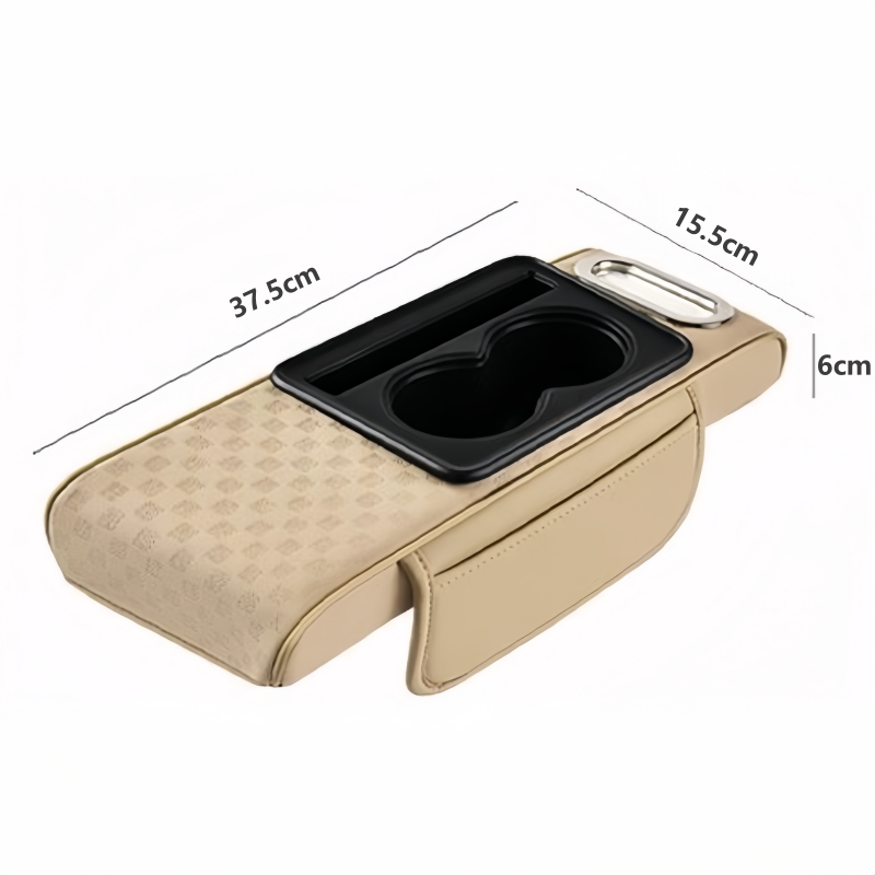 1pc PU Leder Auto Mittelarmlehne Kasten Kissen mit Doppel Lagerung Taschen, Universal- Höer Pad Auto Innen Zubehör