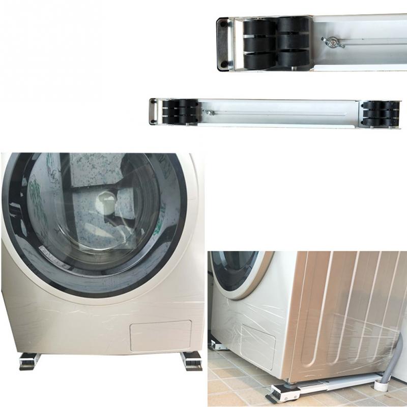EAS-Washing Machine Refrigerator Base Stand Bracket Fridge Washing Machine Trolley Bracket Mount