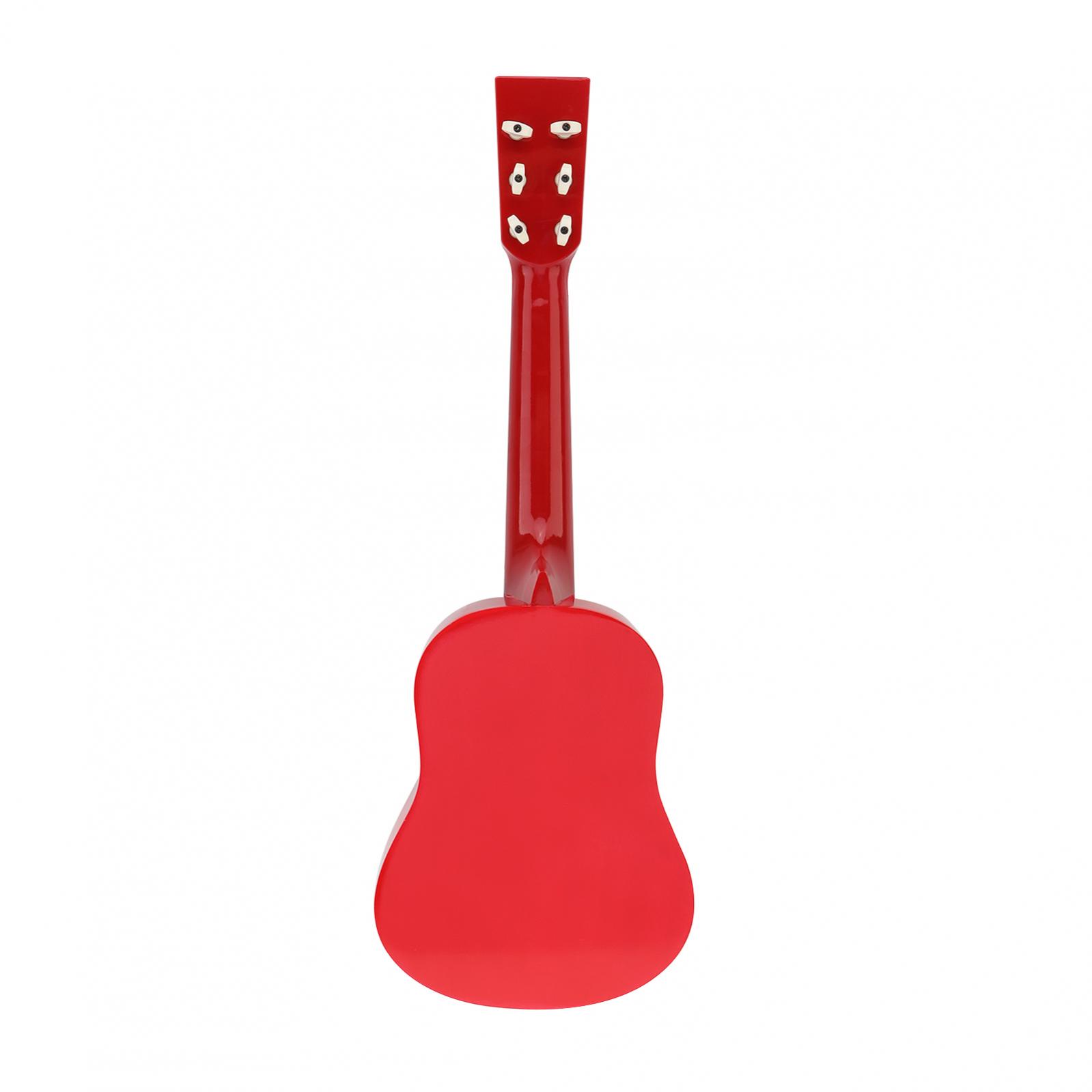 25 tommer 4 farver basswood akustisk guitar med pick-strings legetøjsguitar til børn og begyndere