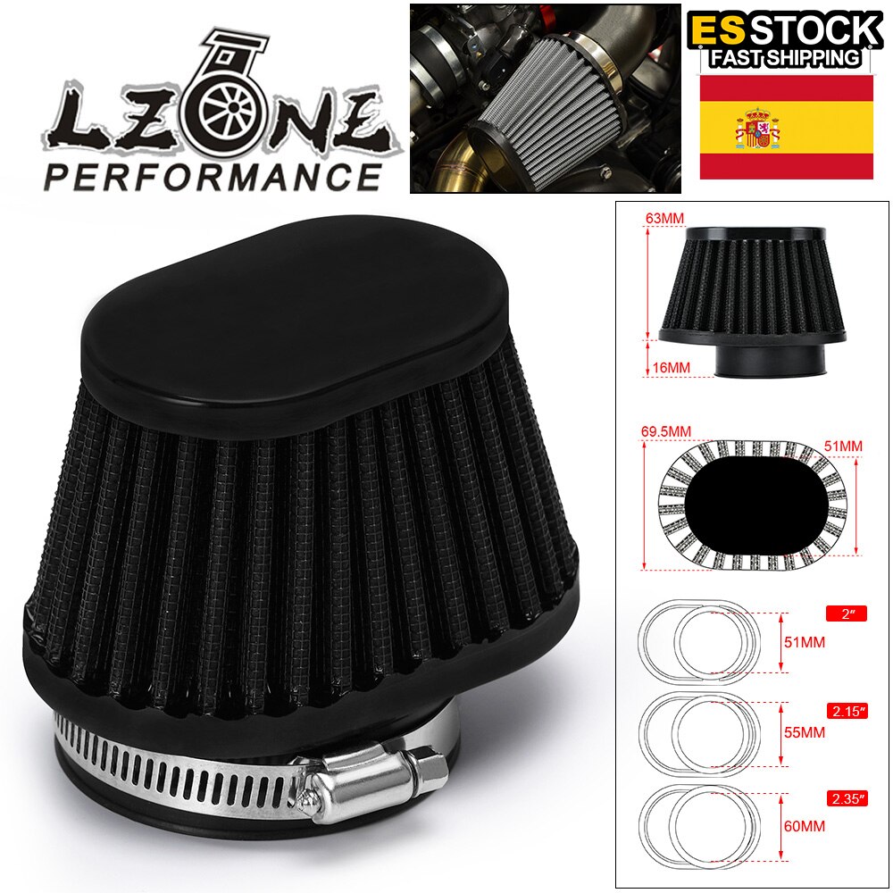 LZONE-filtre à Air moto 60mm 55mm 51mm universel pour voiture à moteur Minibike entrée d'air froid haut débit cône filtre JR-AIT32