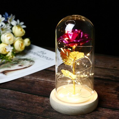 Medium Beauty And The Beast Rose Forever Rose LED Flashing Rose Forever Rose Lamp Night Light Romantic Valentines Day